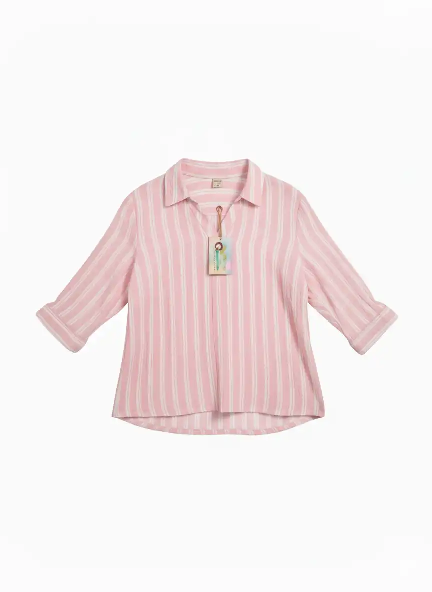 BLOUSE BETA WOMEN CRINGKLE PINK PUTIH